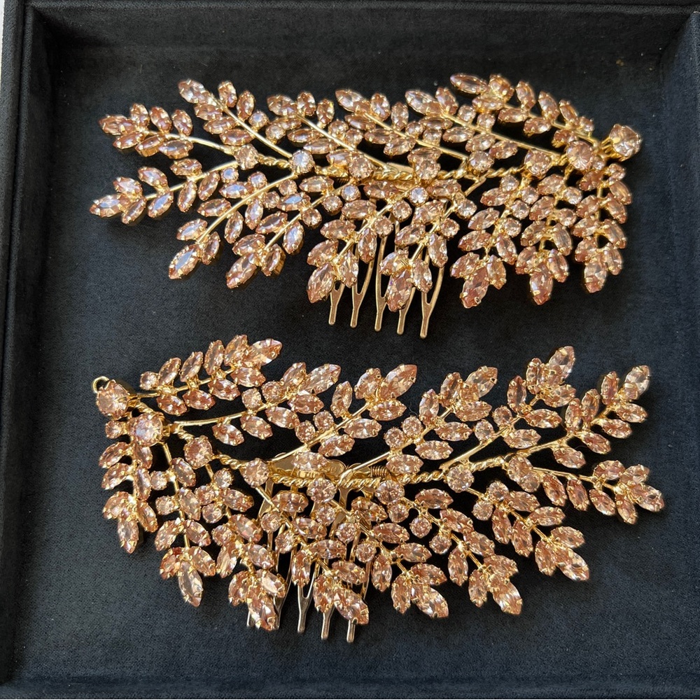 Gold plated Greek inspired hair pieces